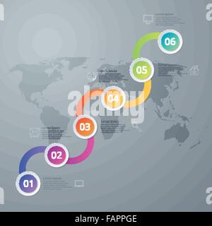 Illustrazione Vettoriale infographics sei opzioni Illustrazione Vettoriale