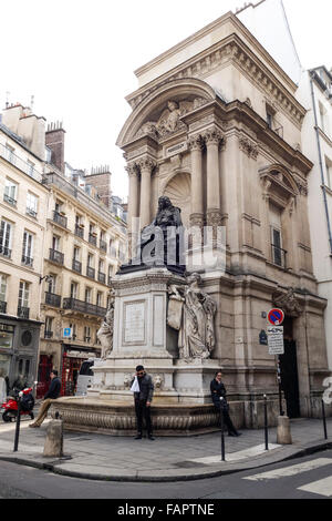 La Fontaine Molière, fontana nel 1 ° arrondissement di Parigi, Francia. Foto Stock