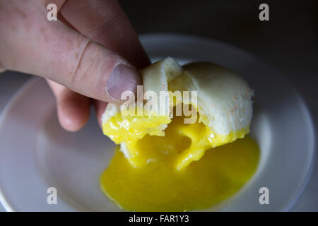 Dim sum riempito dolcificato con tuorlo d'uovo è servita a Yangon, Myanmar (Birmania). Il cibo è un dessert. Foto Stock