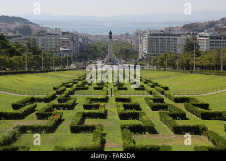 Il Parco Eduardo VII a Lisbona, Portogallo Foto Stock