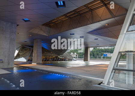 Costruzione di intradosso con caratterizzazioni d'acqua. Il Musée des Confluences, Lione, Francia. Architetto: COOP HIMMELB(L)AU, 2014. Foto Stock