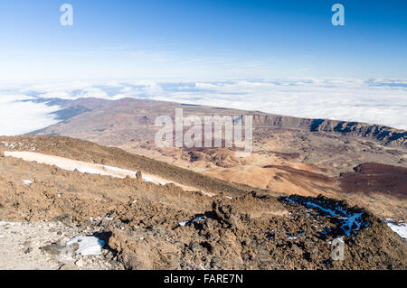 Sopra le nuvole vista dal vulcano Teide, Tenerife, Isole canarie, Spagna Foto Stock