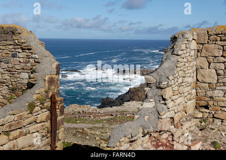 Stagno Geevor mine, Pendeen, Penzance, Cornwall, Regno Unito. Foto Stock