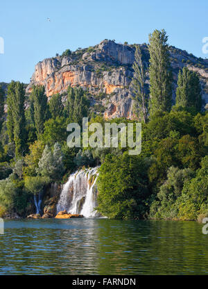 La cascata "Roski slap' nel Parco Nazionale di Krka, Foto Stock