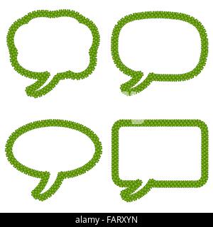 Concetto di ecologia fresco verde quattro Leaf Clover formante la nessun segno o di segno proibito isolati su sfondo bianco Foto Stock