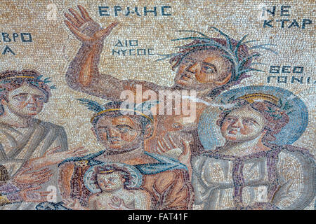 Cipro, Kato Pafos, Pafos sito archeologico. Roman mosaici pavimentali, Patrimonio Mondiale dell UNESCO Foto Stock