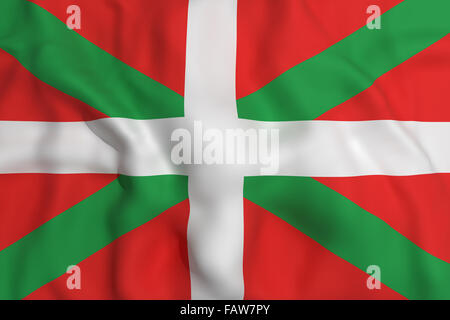 3D rendering di un paese basco bandiera sventola Foto Stock