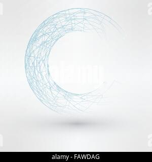 Abstract la connessione di rete. Tecnologia del vettore su sfondo bianco Illustrazione Vettoriale