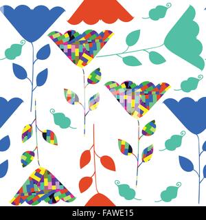Semplice floral astratto modello senza soluzione di continuità e senza soluzione di continuità nel modello swatch menu, illustrazione vettoriale Illustrazione Vettoriale