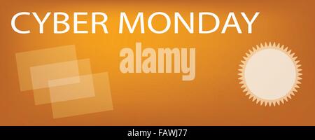 Cyber monday special sul banner arancione con la carta Shopping Bags, segno per iniziare lo shopping natalizio stagione. Illustrazione Vettoriale