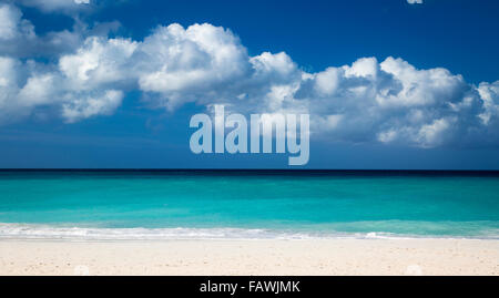 Spiaggia di sabbia bianca a Eagle Beach nei pressi di Oranjestad, Aruba, Antille Foto Stock