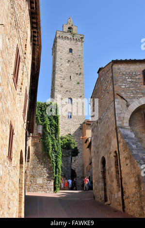 Torre grossa, torre del Palazzo del popolo, San Gimignano, Toscana, Italia Foto Stock