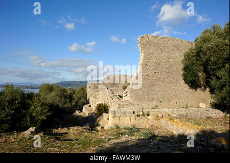 Italia, Toscana, Argentario, Orbetello, Ansedonia, rovine dell'antica città romana di cosa, Acropoli, Capitolium Foto Stock