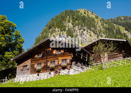 Agriturismo, Gerstruben, Dietersbachtal a Oberstdorf, Algovia Alpi, Algovia, Baviera, Germania Foto Stock