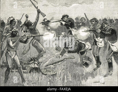 US Army combattimenti Indiani Sioux Grande Guerra Sioux 1876 Foto Stock