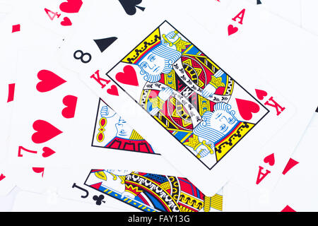 Chiudere fino a giocare a carte di sfondo, stock photo Foto Stock