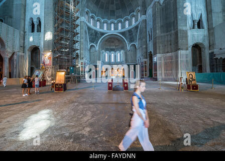 Interni incompiuta di San Sava chiesa in Vracar altopiano, Belgrado, Serbia - una delle più grandi chiese ortodosse nel mondo Foto Stock