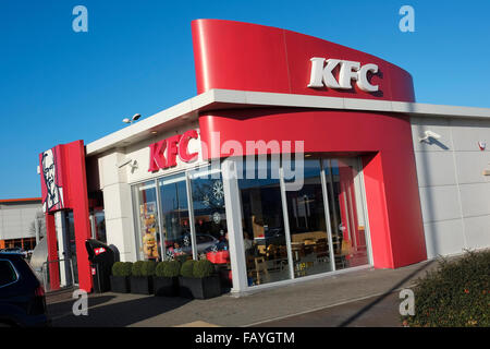 Kfc ristorante uscita, King's Lynn, Norfolk, Inghilterra Foto Stock