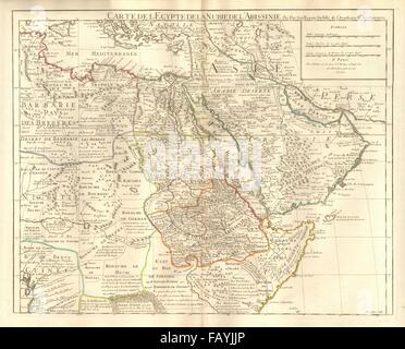 'L'Egypte de la Nubie de l'Abissinie' Arabia Nubia NE Africa. DE L'isle 1707 mappa Foto Stock