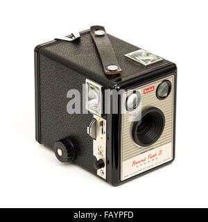 Tardi anni cinquanta Kodak Brownie sei-20 III Flash box telecamera cinematografica, realizzati in Harrow, Inghilterra tra il 1957-1960. Foto Stock