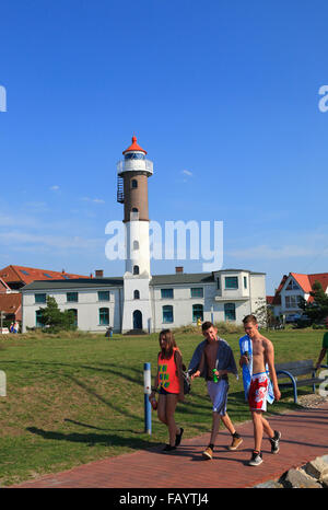 Isola di Poel Timmendorf, faro, Mar Baltico, Meclemburgo-Pomerania, Germania, Europa Foto Stock