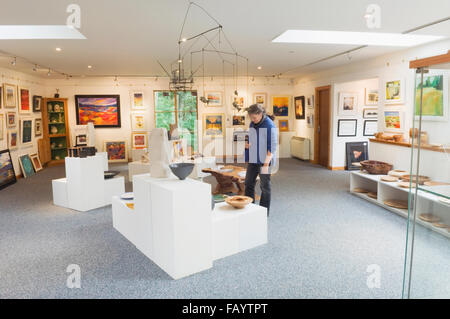 Interno di Milton Galleria d'arte vicino a Banchory, Aberdeenshire, Scozia. Foto Stock