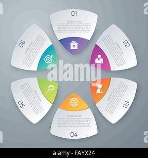 Illustrazione Vettoriale infographics sei opzioni Illustrazione Vettoriale