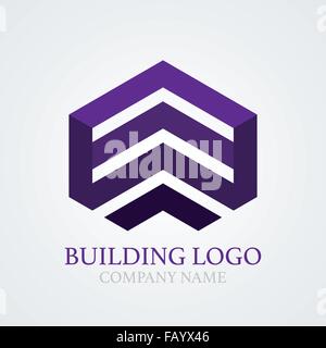 Illustrazione Vettoriale del logo design building Illustrazione Vettoriale