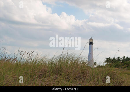 Florida, Key Biscane: vista del capo Luce della Florida, il faro di Bill Baggs Cape Florida State Park, l'area protetta dell'Oceano Atlantico Foto Stock