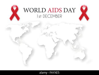 Illustrazione Vettoriale della Giornata mondiale dell Aids. Mappa del mondo Illustrazione Vettoriale