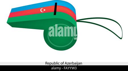 Una illustrazione di blu, rosso e verde con una mezzaluna bianca e Eight-Pointed stella della Repubblica di Azerbaigian bandiera su Illustrazione Vettoriale