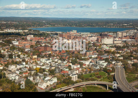 Vista aerea di Portland, Maine in Nuova Inghilterra Foto Stock