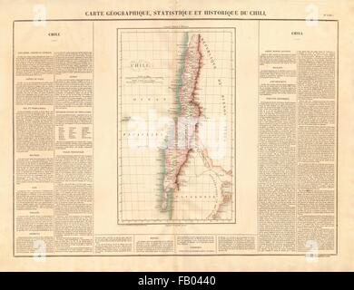 "Peperoncino". Il Cile pre-Magallanes Aisen Tarapaca Arica acquisizioni. BUCHON 1825 mappa Foto Stock