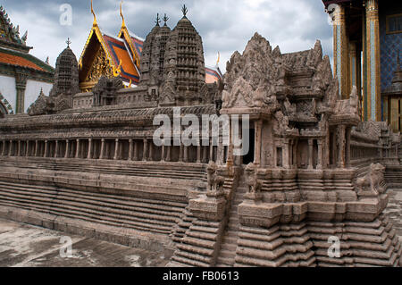 Il modello del vecchio tempio in rand Palace a Bangkok, in Thailandia. Bangkok kings palace antico tempio in Thailandia. Foto Stock