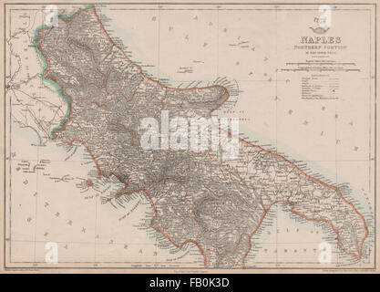 Regno di Napoli e delle DUE SICILIE Nord. Il sud dell'Italia. DOWER. Spedizione, 1862 Mappa Foto Stock