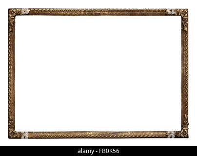 Vintage ottone antico telaio metallico, isolata. Foto Stock