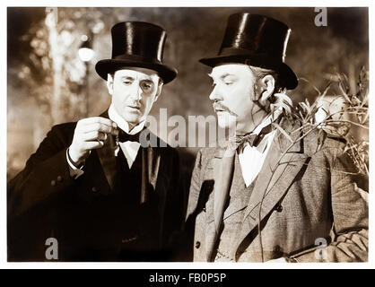 Le avventure di Sherlock Holmes (1939) interpretato da Basil Rathbone (Holmes) e Nigel Bruce (Watson). Foto Stock