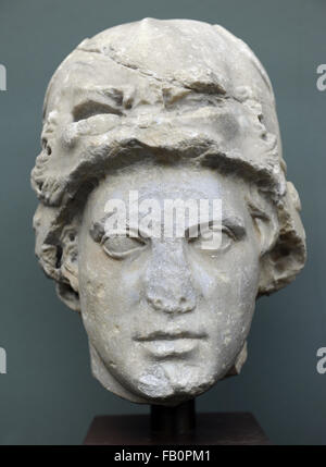 Alessandro il Grande (356-323 a.C.). Re di Macedonia. Ritratto. Marmo, copia romana di un originale greco (III secolo a.C.). Ny Carlsberg Glyptotek. Copenhagen, Danimarca. Foto Stock