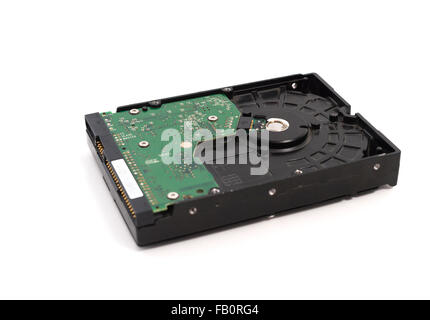 Unità disco rigido interna vecchia interfaccia IDE hdd isolati su sfondo bianco. Foto Stock
