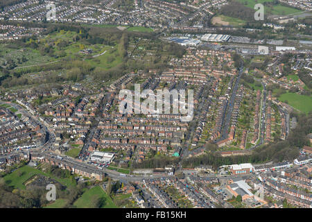 Una veduta aerea della zona di Greenhill di Sheffield Foto Stock