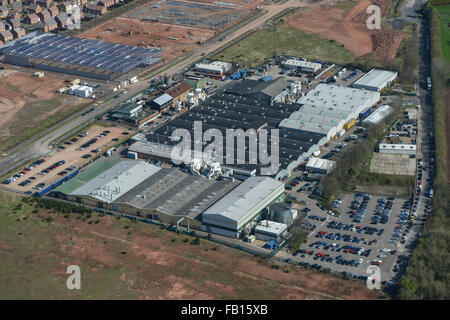 Una vista aerea dell'ex stabilimento Jaguar di Browns Lane, Coventry Foto Stock