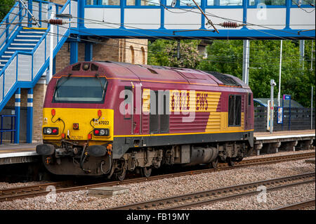 Classe 67 locomotive diesel in Inglese e Gallese Scottish Railways livrea. Foto Stock