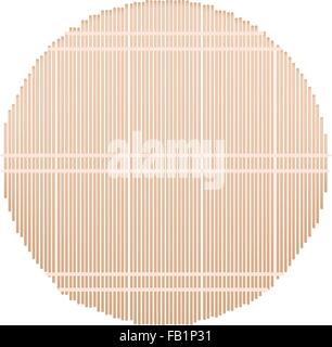 Tradizionale Giapponese, illustrazione di Round Makisu è una stuoia tessuta da bambù per rendere sushi arrotolato. Illustrazione Vettoriale