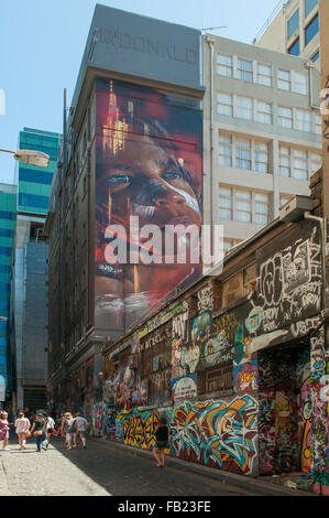 Graffiti in Hosier Lane, Melbourne, Victoria, Australia Foto Stock