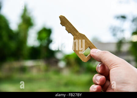 Il concetto di costruzione di case sul terreno vacante. Per me e per la famiglia Foto Stock