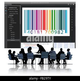 Codice a barre Interfaccia crittografia concetto di codifica Foto Stock