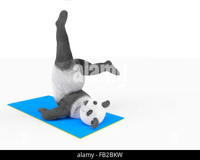 Carattere animale personaggio panda fare yoga Foto Stock