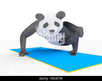 Carattere animale personaggio panda fare yoga Foto Stock