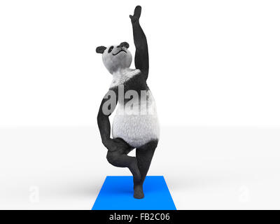 Carattere animale personaggio panda fare yoga Foto Stock