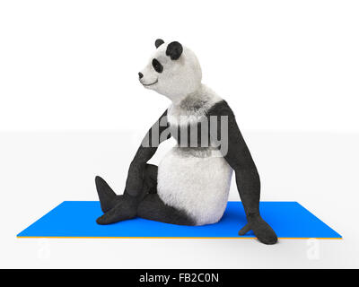 Carattere animale personaggio panda fare yoga Foto Stock